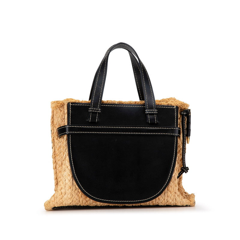 Loewe Anagram Gate Raffia Leather Handbag