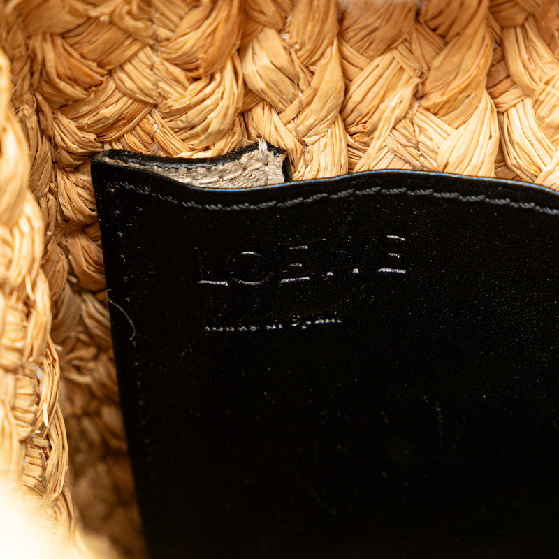 Loewe Anagram Gate Raffia Leather Handbag