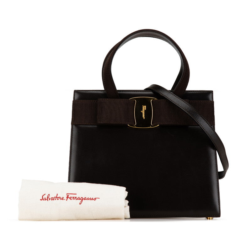 Salvatore Ferragamo Vara Ribbon Leather Handbag