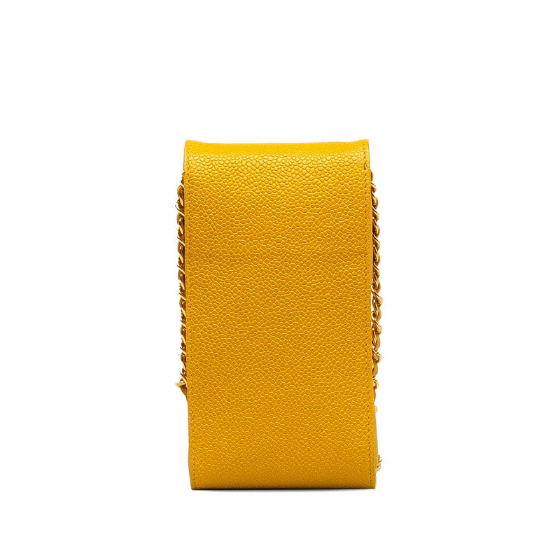 Chanel Caviar Skin Mini Pochette Crossbody Bag Yellow in Very Good Condition