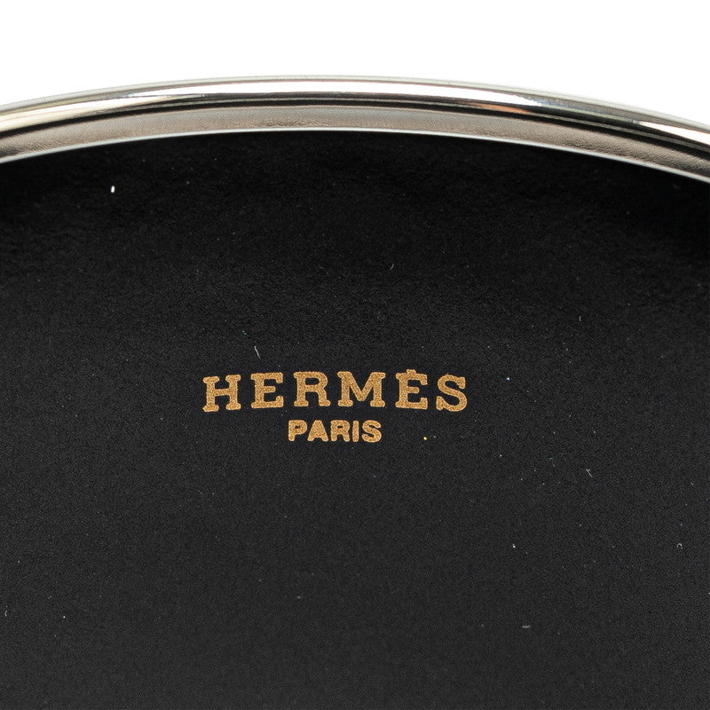 Hermes Enamel Bangle TGM Carriage Silver Black