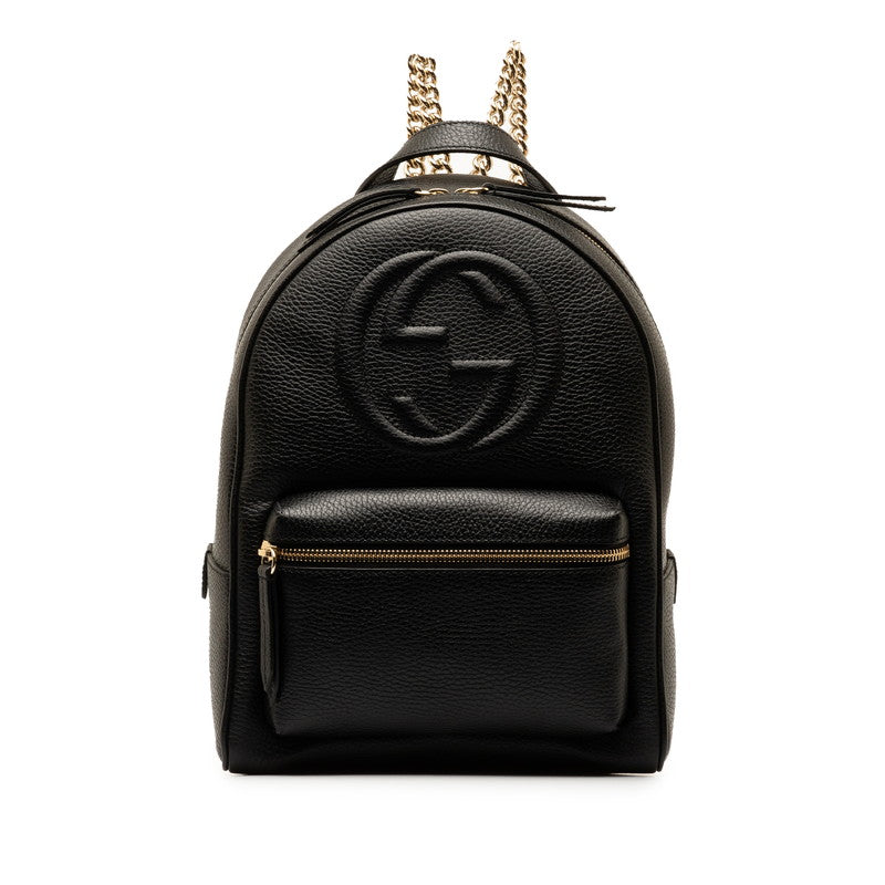 Gucci Leather Interlocking G Soho Chain Backpack 536192