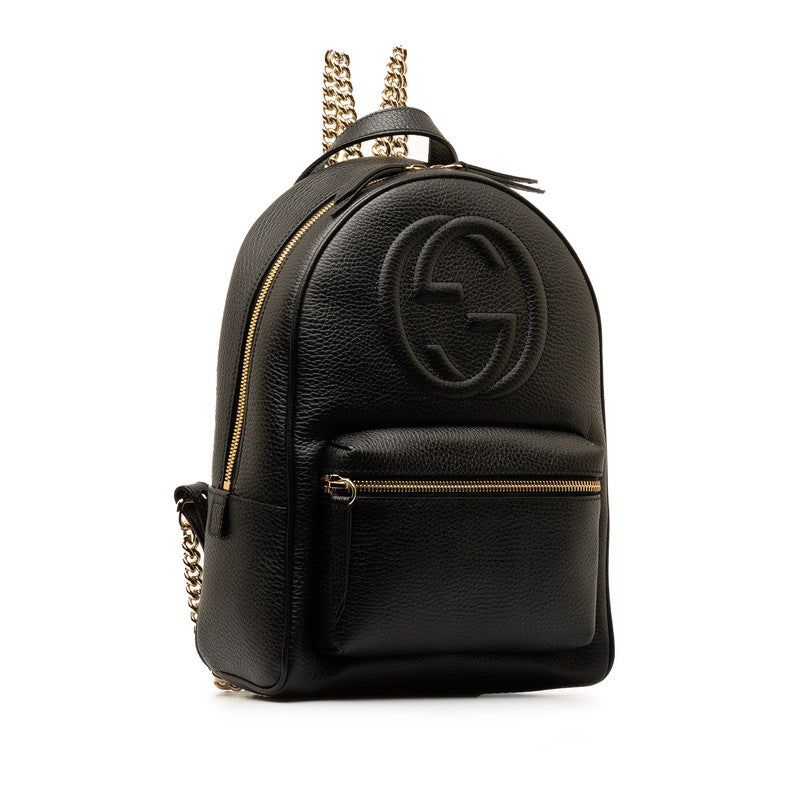 Gucci Leather Interlocking G Soho Chain Backpack 536192