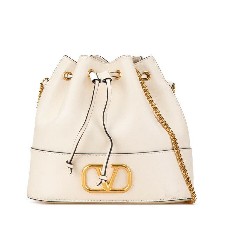 Valentino V Logo Leather Chain Shoulder Bag