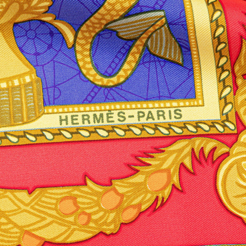 Hermes Silk Scarf Carré 90 Navy Gold