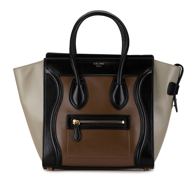 Celine Luggage Micro Shopper Leather Handbag