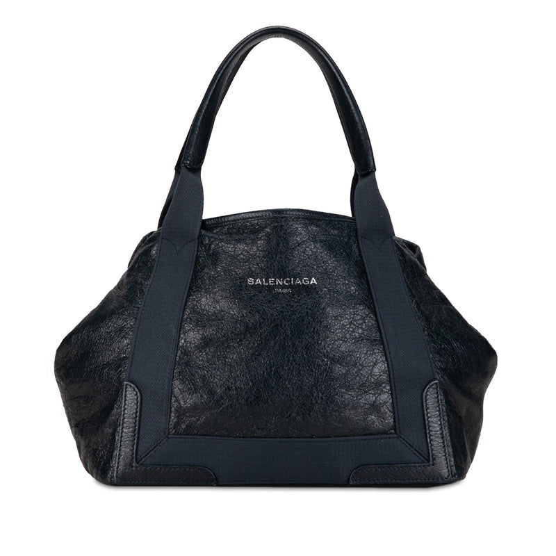 Balenciaga Navy Cabas S Tote Bag Leather Handbag 339933 in Good condition