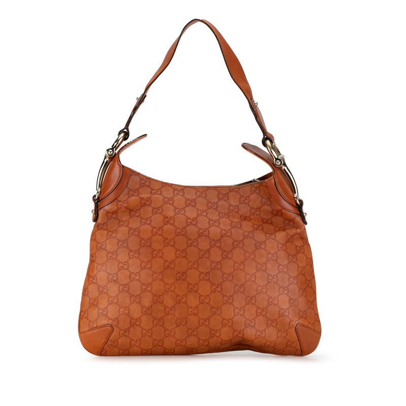 Gucci Guccissima Leather Horsebit Shoulder Bag Leather Shoulder Bag 145826 in Good condition