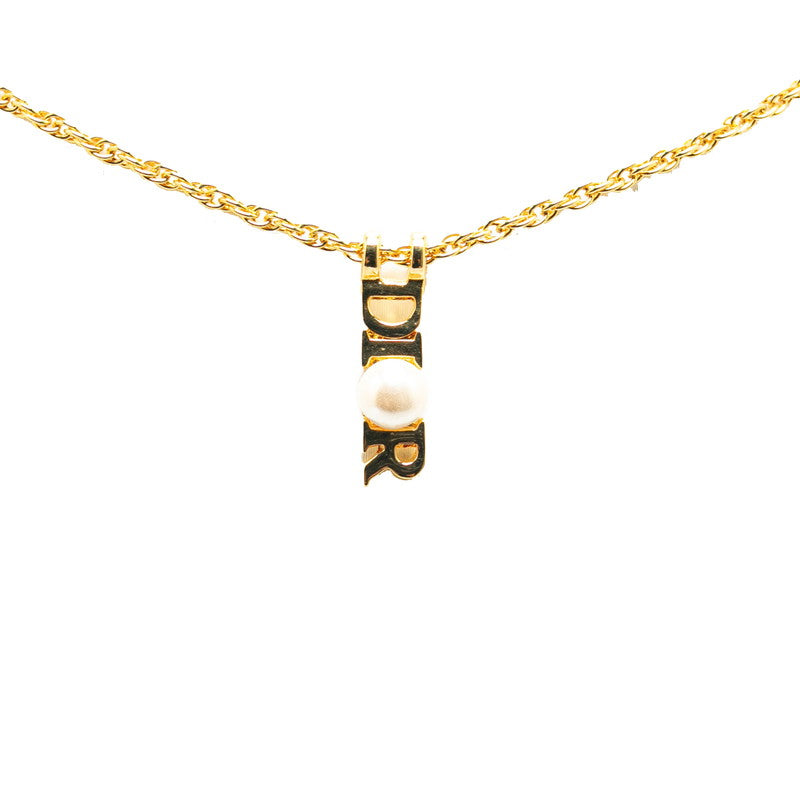 Dior Logo Pendant Necklace Metal Necklace in Excellent condition