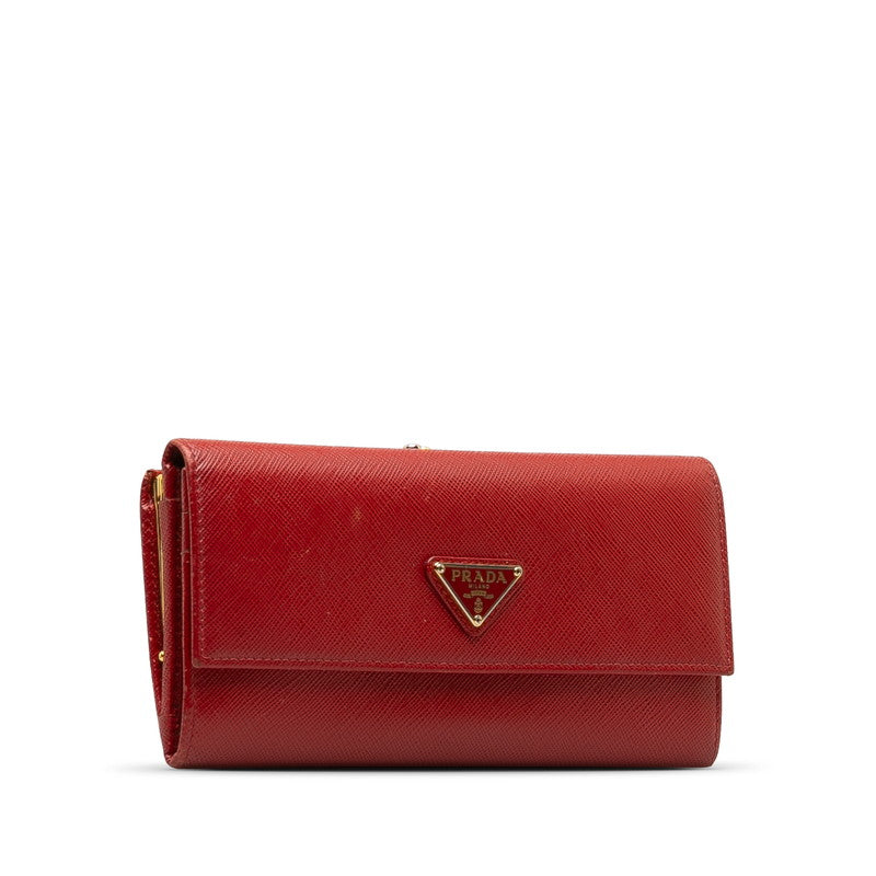 Prada Saffiano Logo Long Wallet  Leather Long Wallet in Good condition