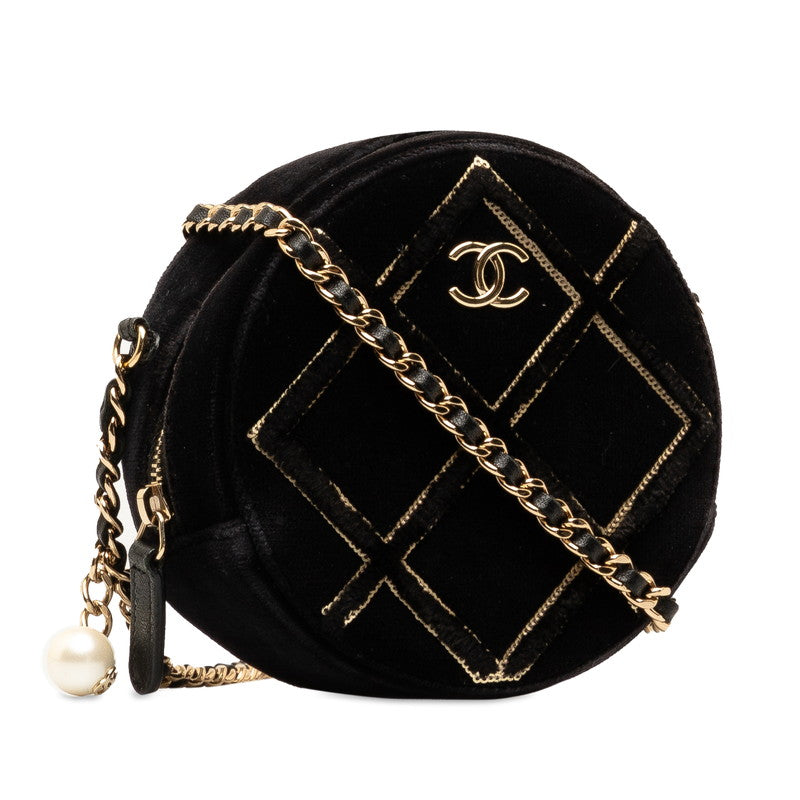 Chanel CC Wild Stitch Crossbody Bag Canvas Shoulder Bag in Good condition