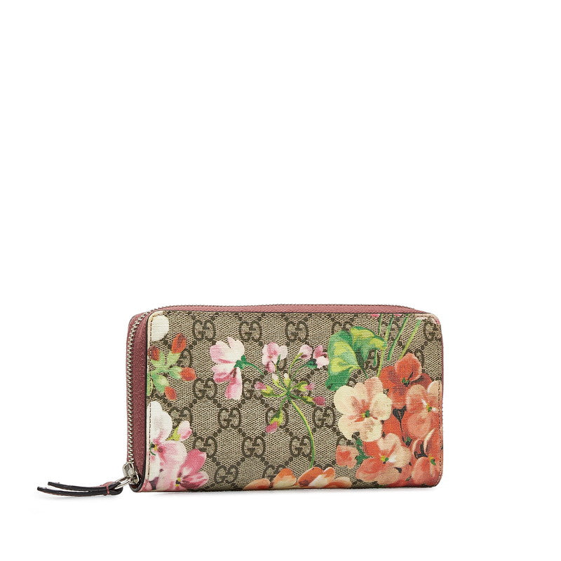 Gucci GG Supreme Floral Zip Around Wallet Canvas Long Wallet 404071 in Good condition