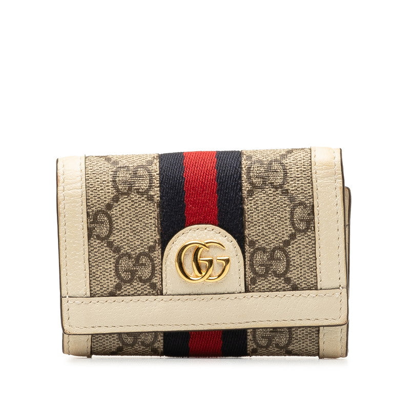 Gucci GG Supreme Ophidia Bifold Wallet Short Wallet Canvas 644334 in Good condition
