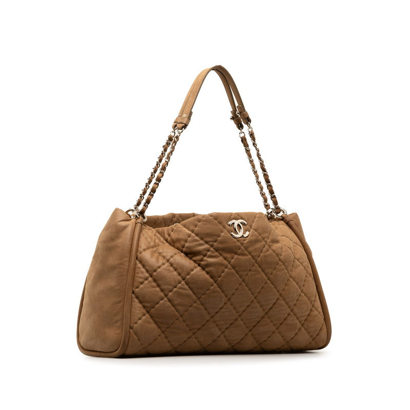 Quilted Leather Chain Tote Bag