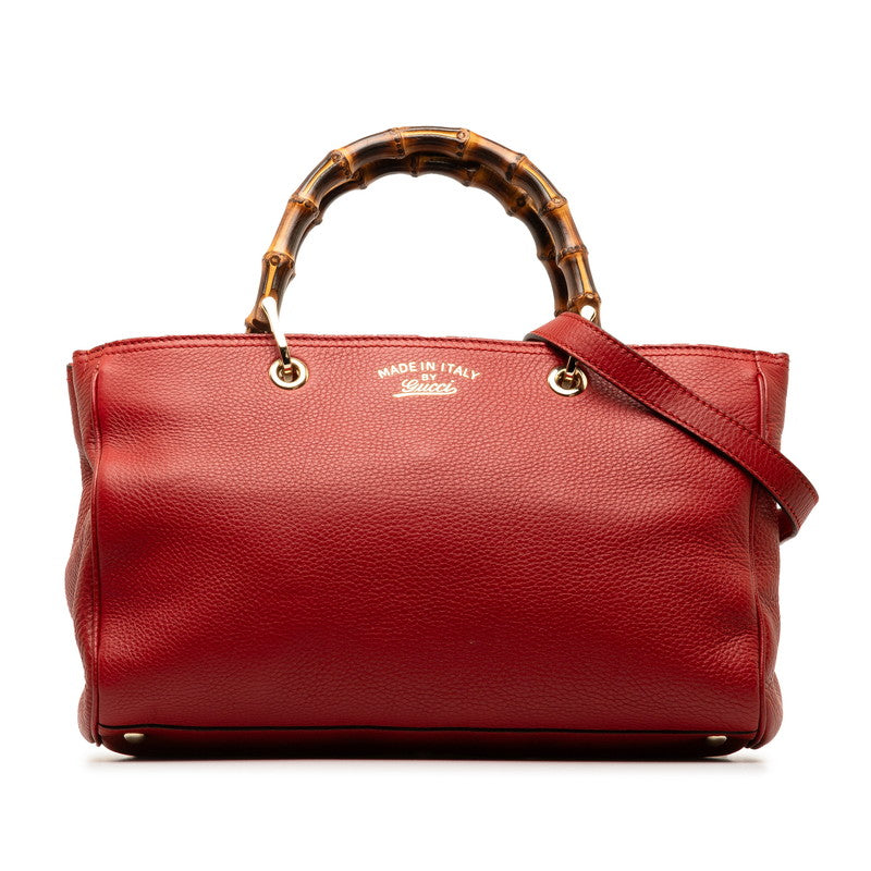 Gucci Medium Leather Bamboo Shopper Bag Leather Handbag 323660 in Good condition