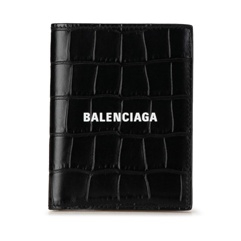Balenciaga Cash Vertical Bifold Wallet Leather Short Wallet 681579 in Excellent condition
