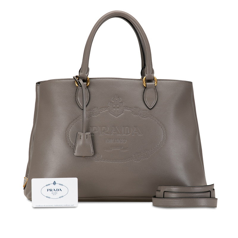 Prada Vitello Tote Bag  Leather Handbag 1BA579 in Excellent condition