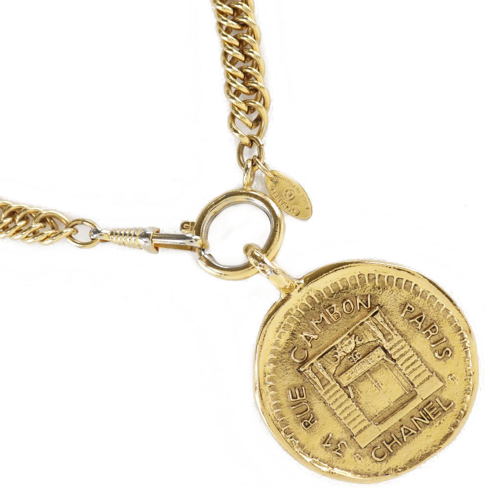 Chanel Necklace Gold Plated Coin