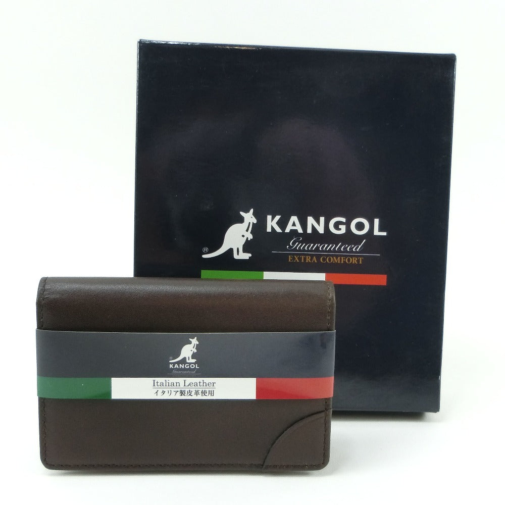 Kangol Leather Card Holder Brown