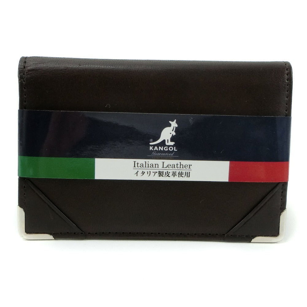 Kangol Leather Card Holder Brown