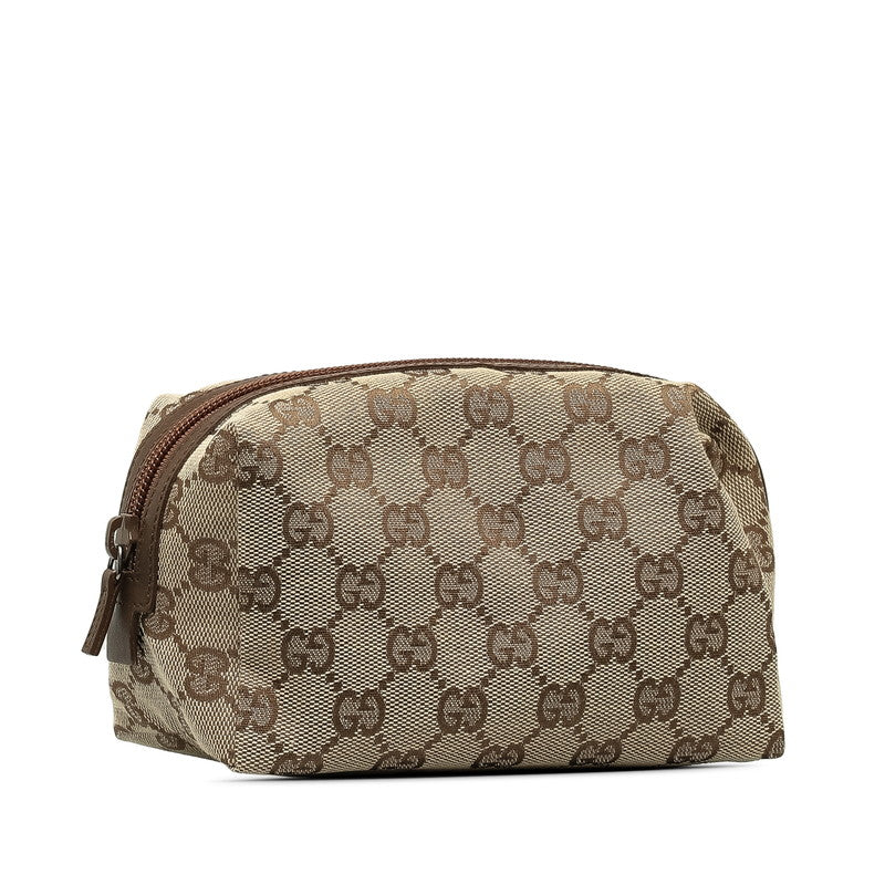 Gucci GG Canvas Cosmetic Pouch Canvas Vanity Bag 29595 in Good condition