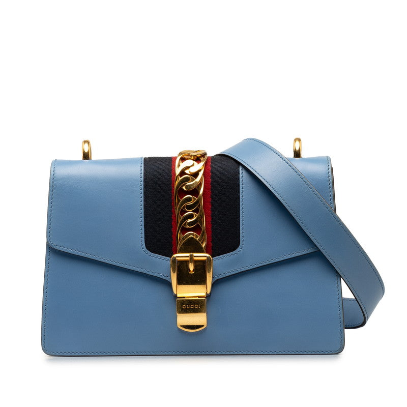 Gucci Small Sylvie Shoulder Bag Leather Shoulder Bag 421882 in Excellent condition
