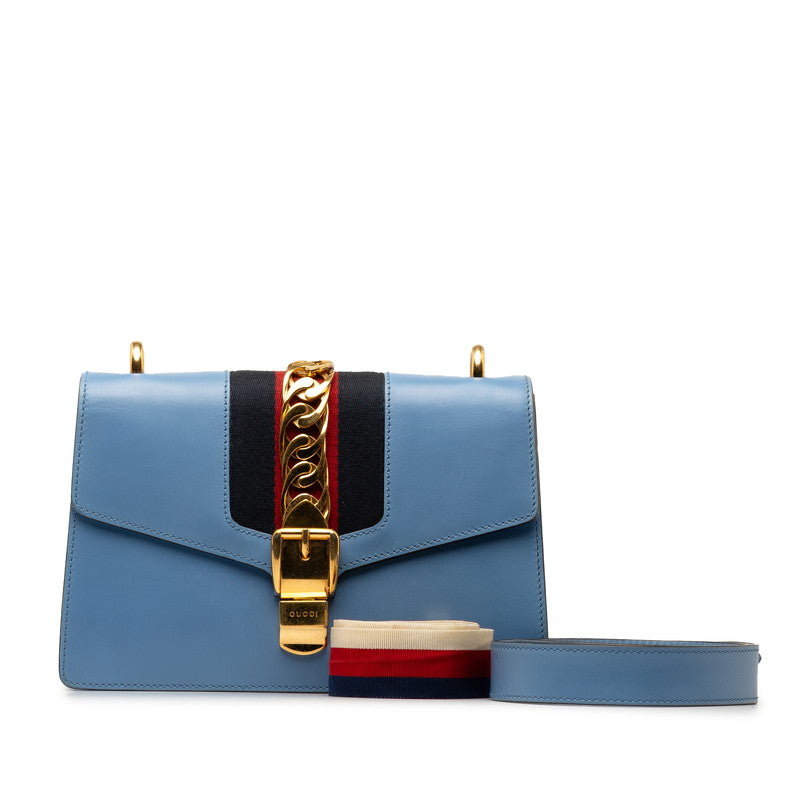 Gucci Small Sylvie Shoulder Bag Leather Shoulder Bag 421882 in Excellent condition