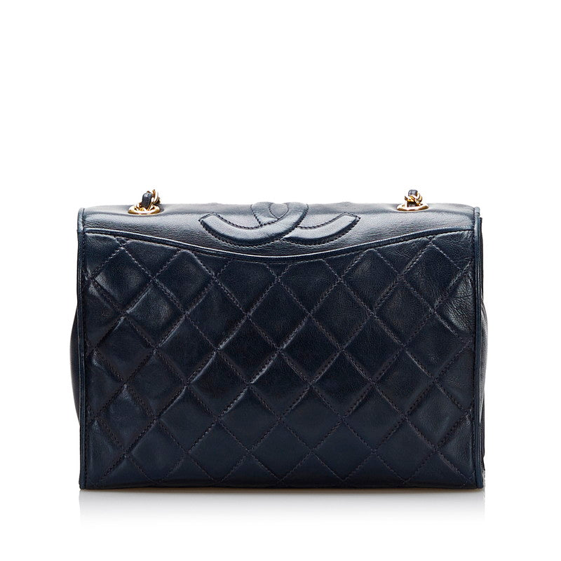 Quilted Leather Chain Flap Bag