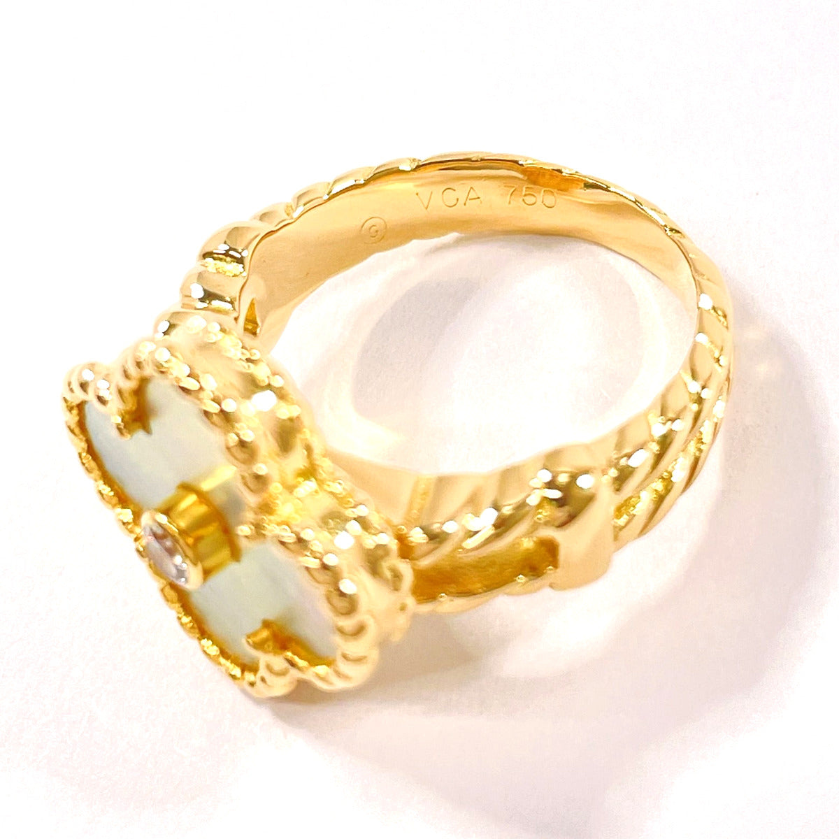 Van Cleef & Arpels Vintage Alhambra Ring K18 Gold Diamond