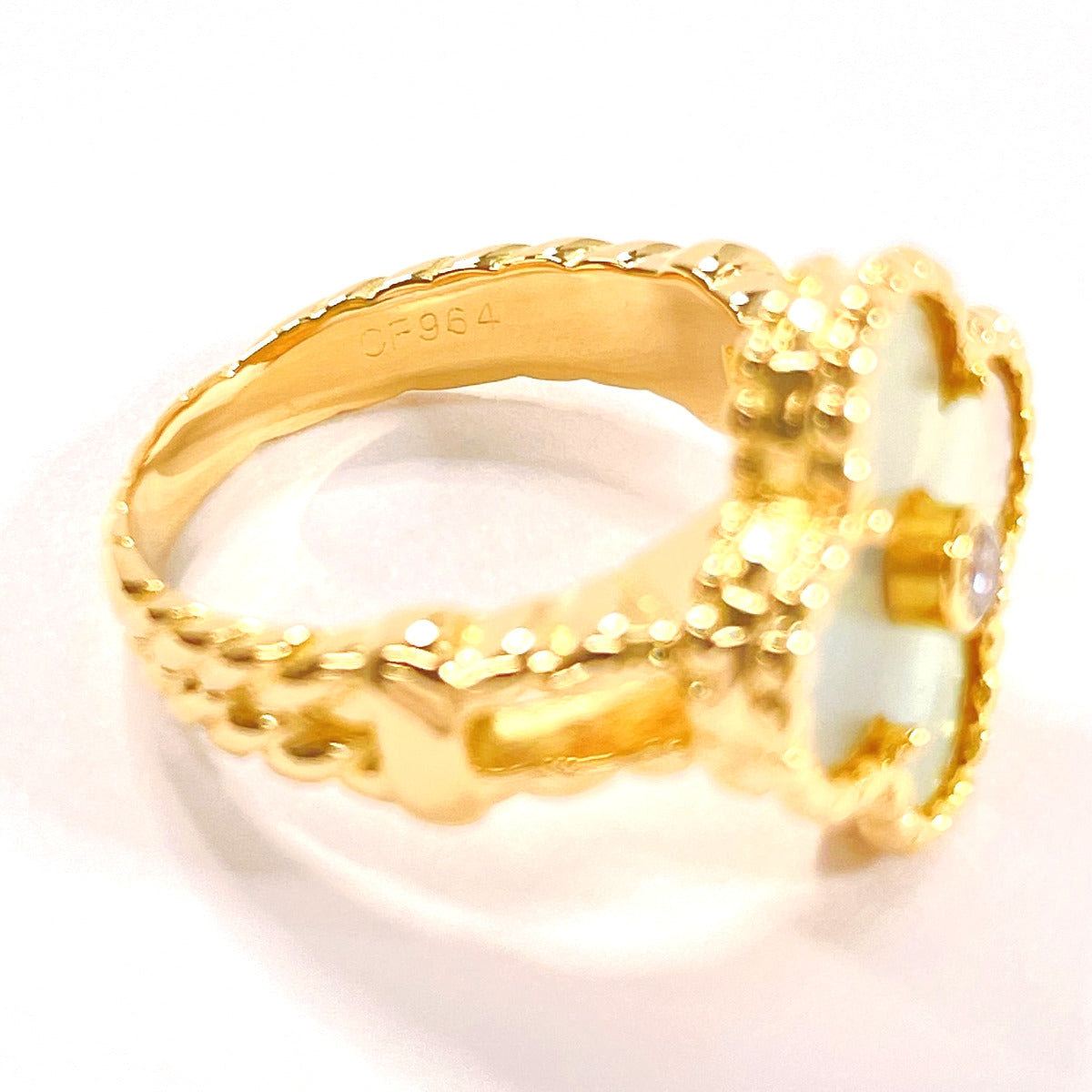 Van Cleef & Arpels Vintage Alhambra Ring K18 Gold Diamond