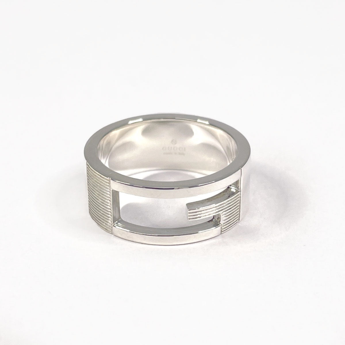 Gucci Silver 925 Cutout G Ring