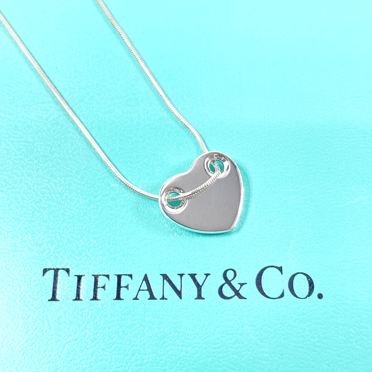 Tiffany & Co Silver 925 Heart Plate Necklace