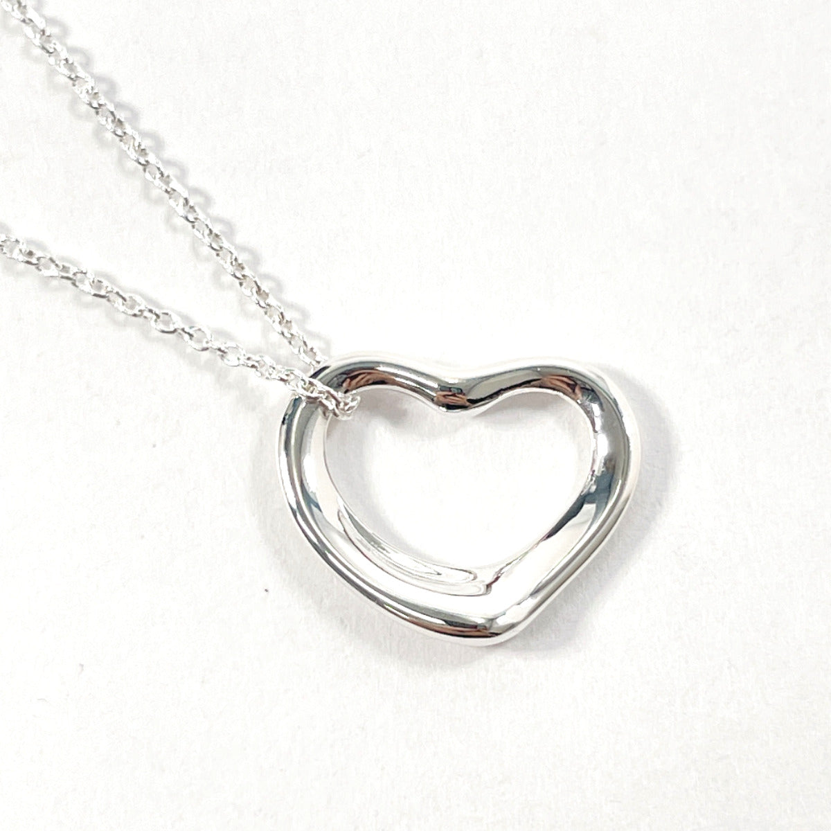 Tiffany & Co Open Heart Elsa Peretti Necklace Silver 925