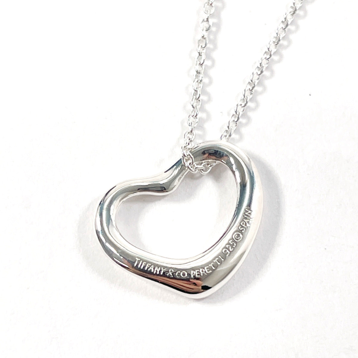 Tiffany & Co Open Heart Elsa Peretti Necklace Silver 925