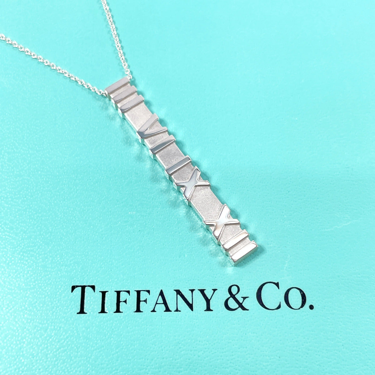 Tiffany & Co Atlas Bar Necklace Silver 925