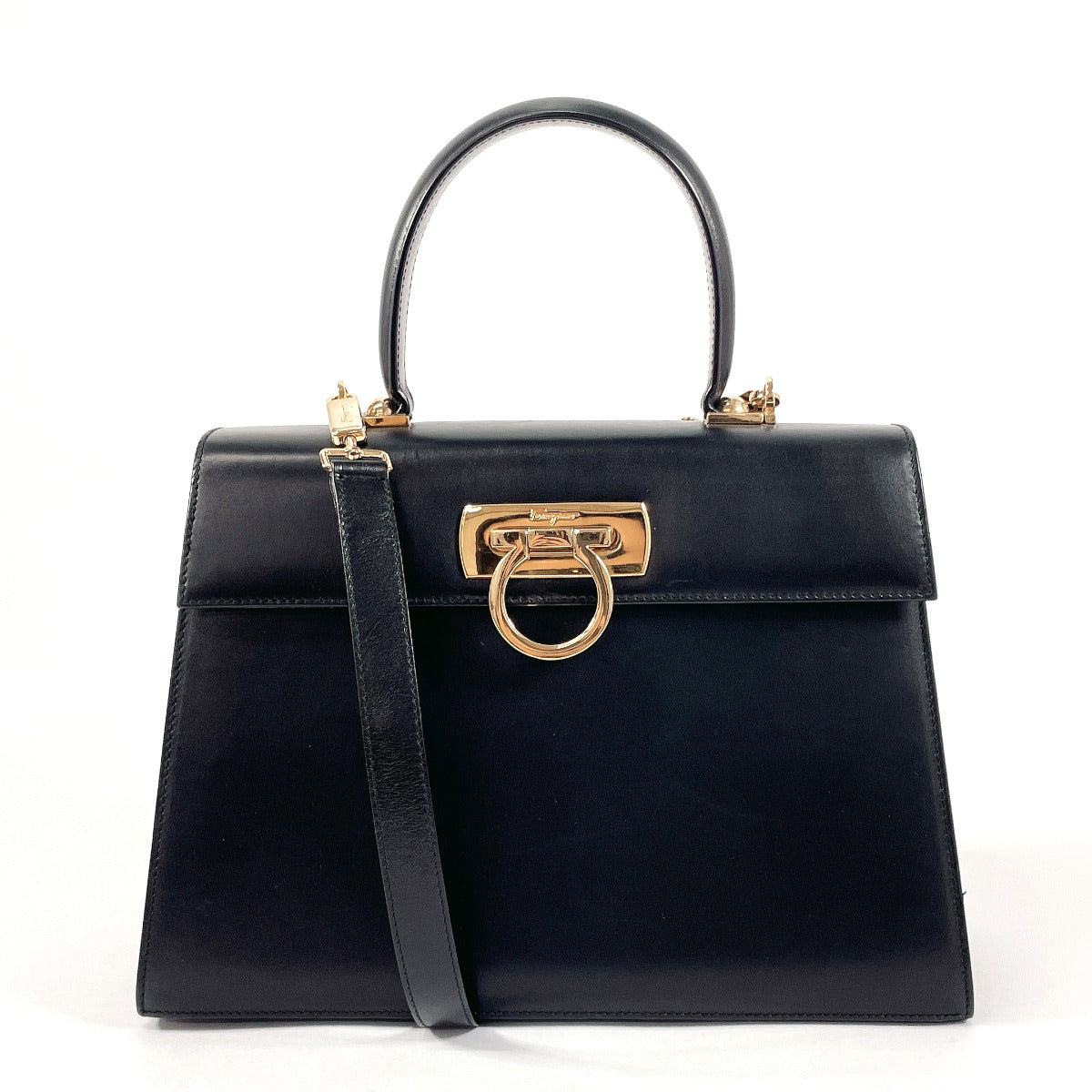 Salvatore Ferragamo Gancini 2WAY Leather Handbag