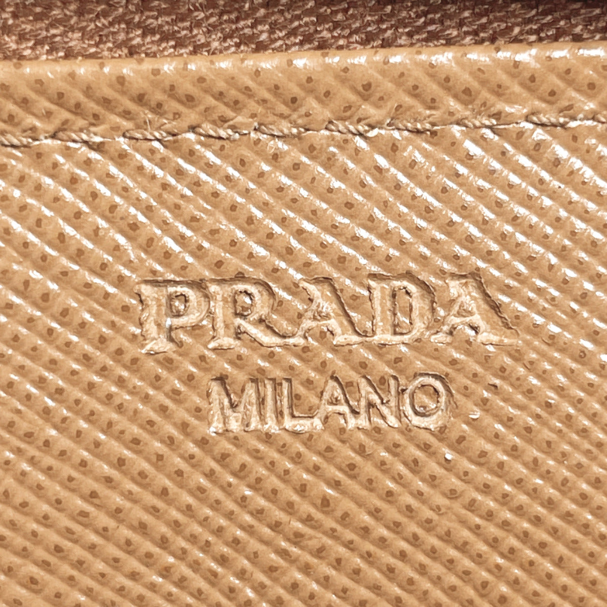 Prada Saffiano Leather Zip Wallet Brown