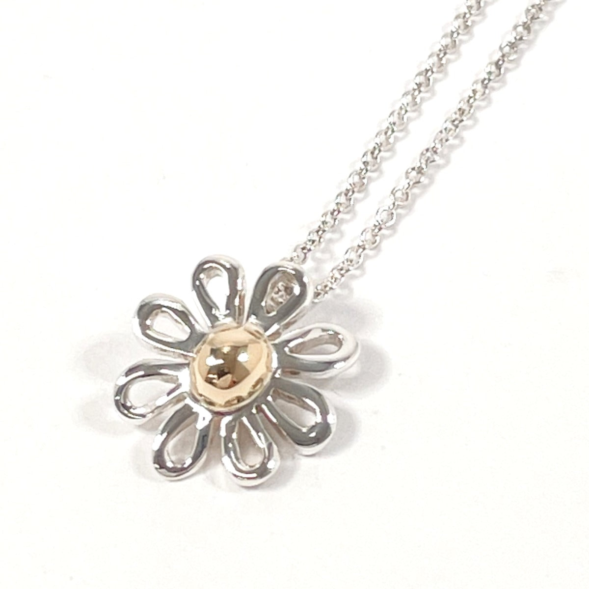 Tiffany & Co Daisy Flower Necklace Silver 925/K18 Gold