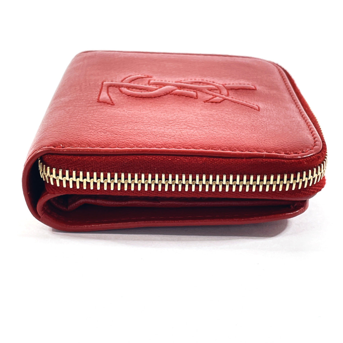 Yves Saint Laurent Leather Compact Zip Wallet