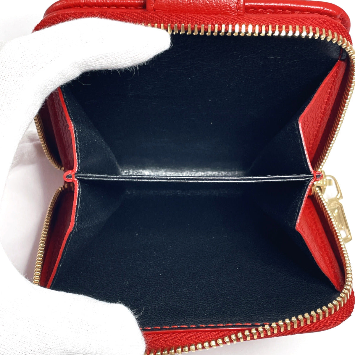 Yves Saint Laurent Leather Compact Zip Wallet