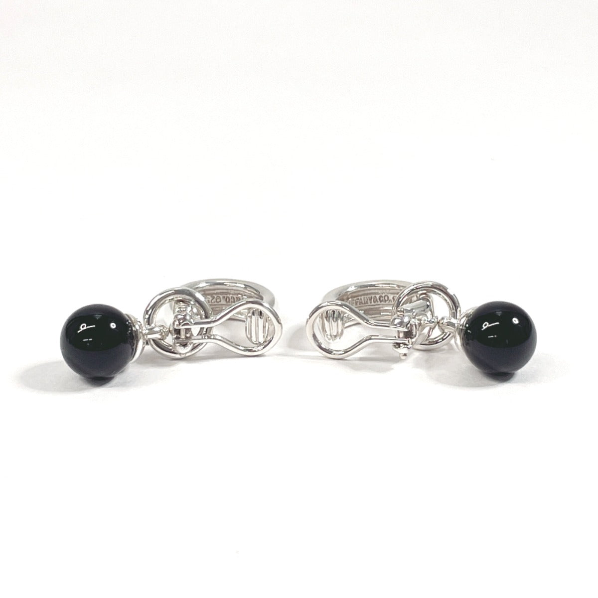 Tiffany & Co Silver 925 Onyx Earrings