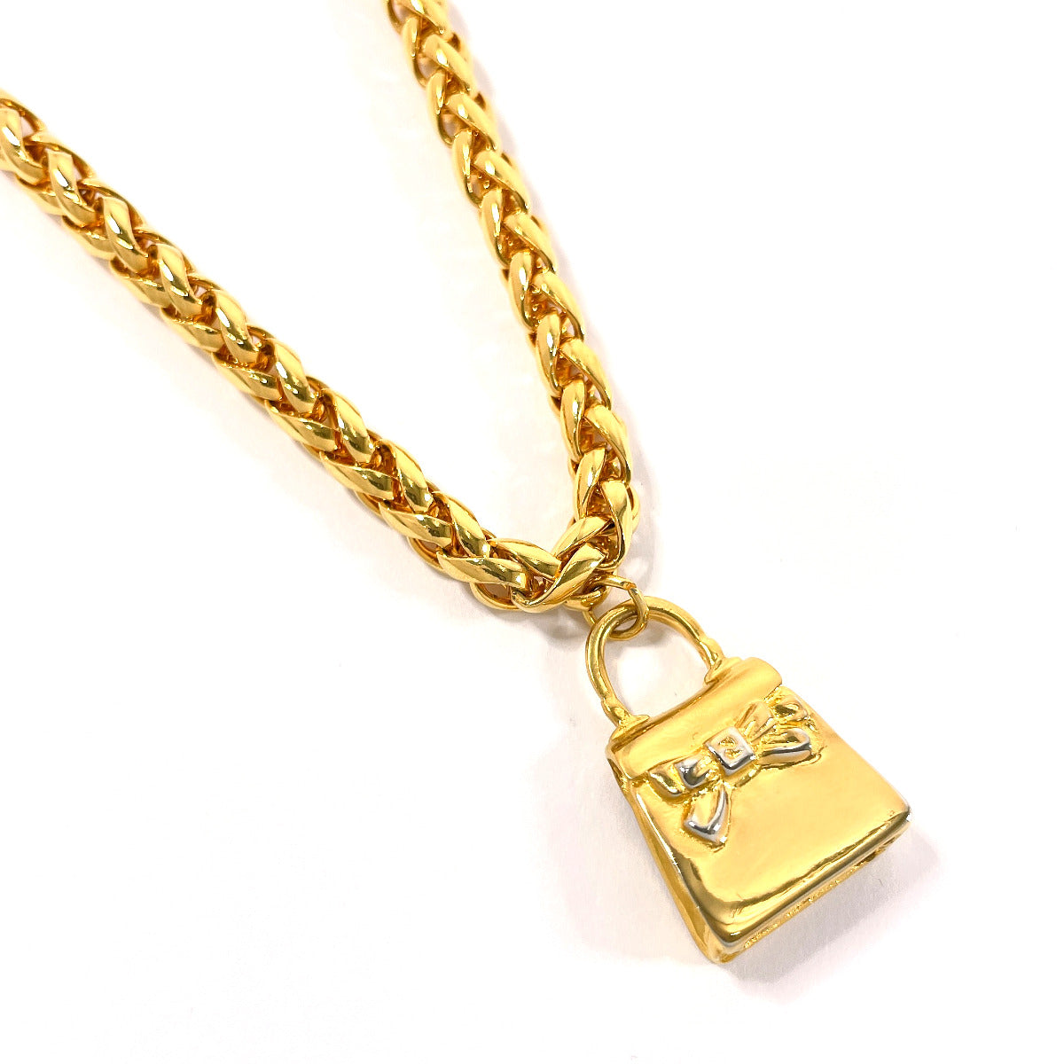 Fendi Gold Bag Charm Necklace