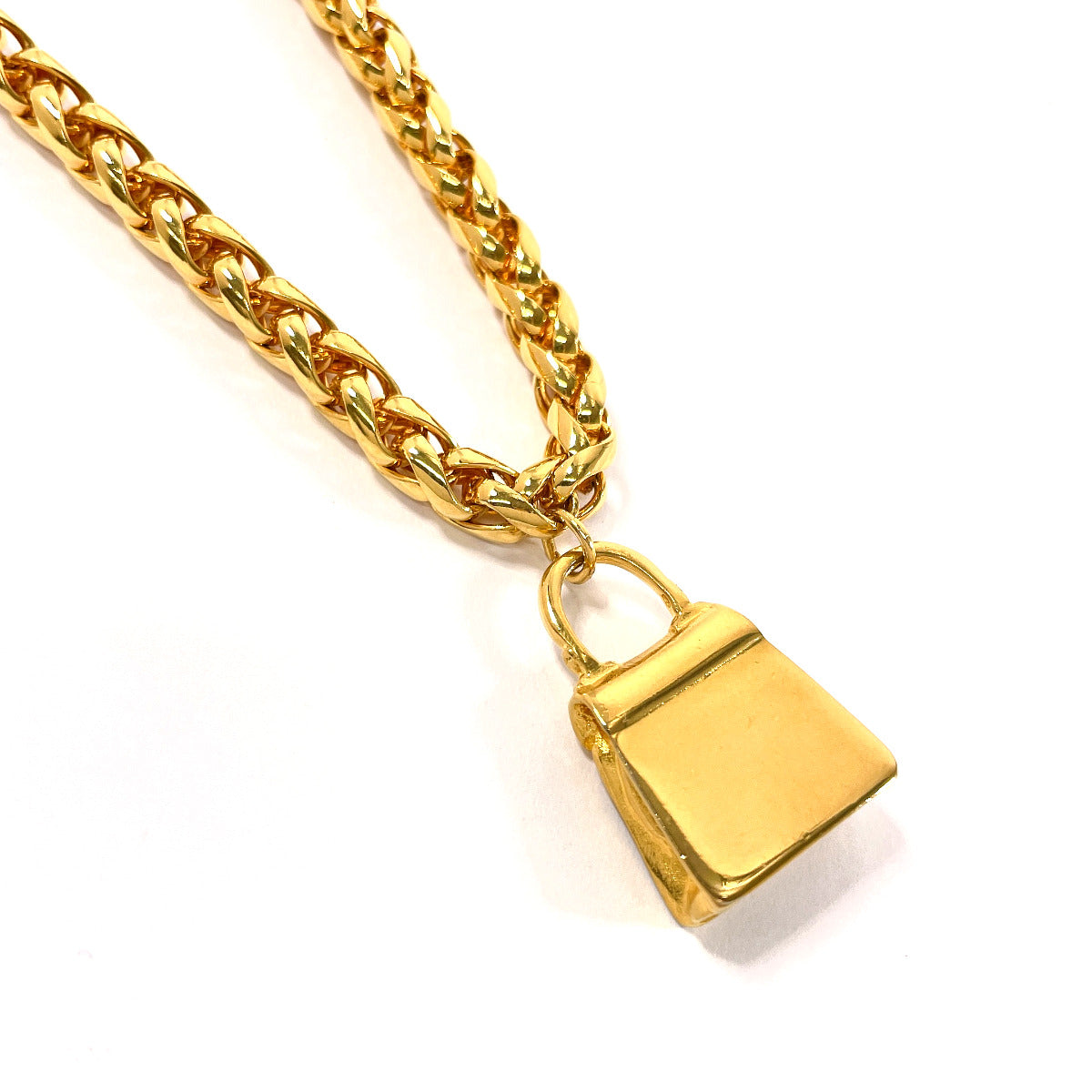 Fendi Gold Bag Charm Necklace