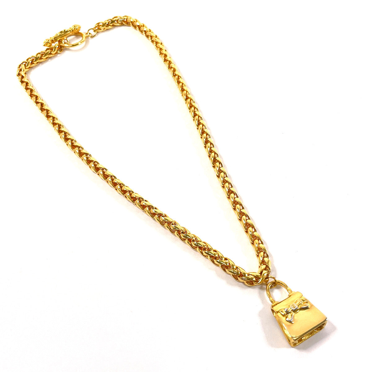 Fendi Gold Bag Charm Necklace