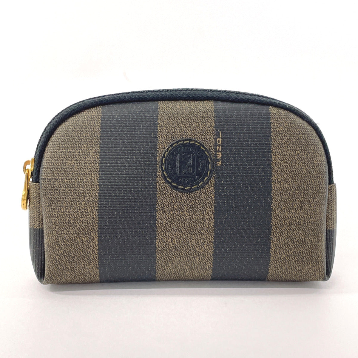 Fendi Pequin PVC Pouch Brown Unisex