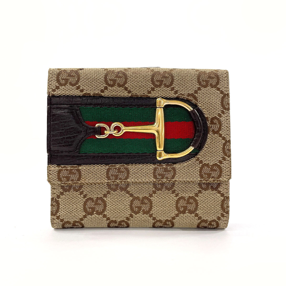 Gucci Horsebit GG Canvas Bifold Wallet Brown