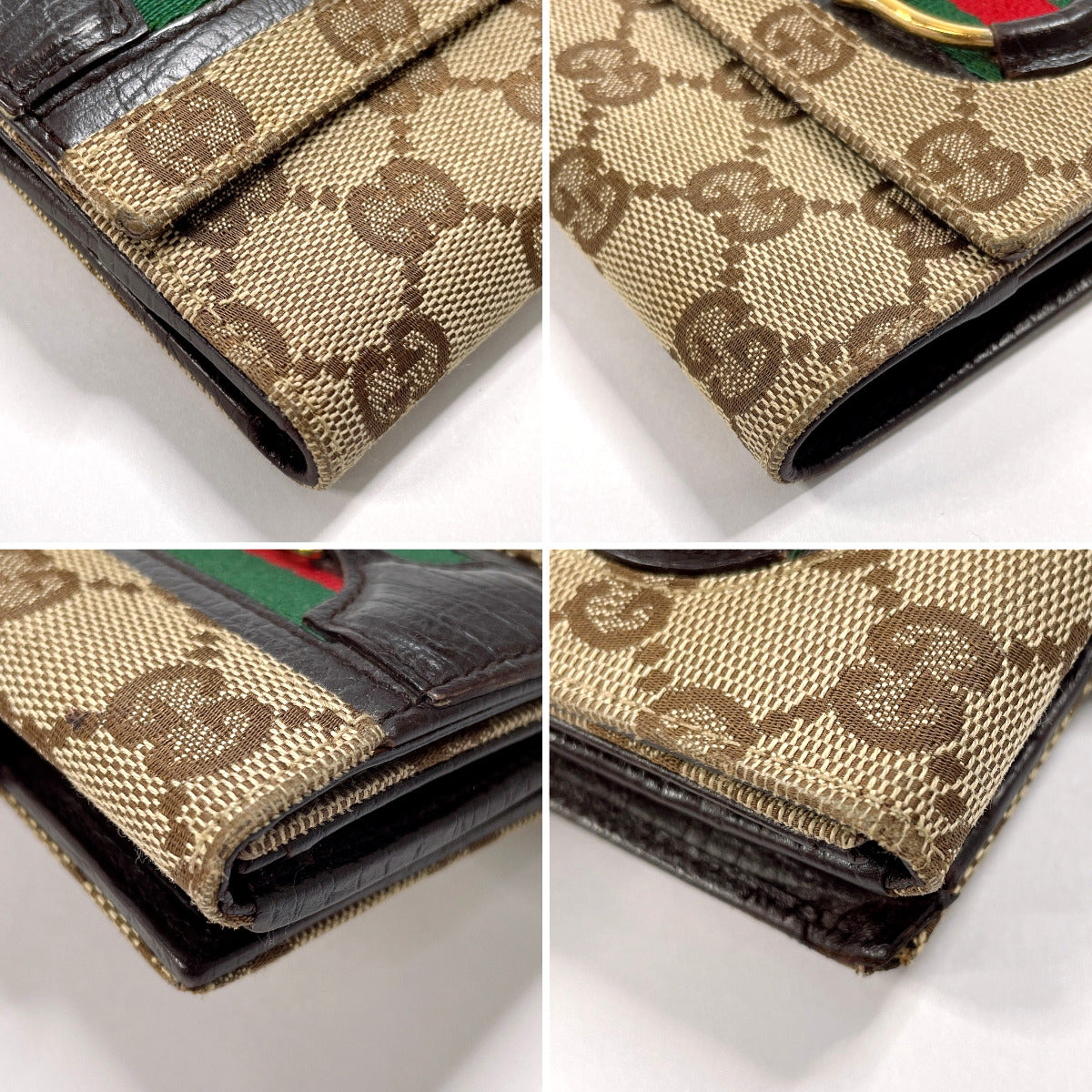 Gucci Horsebit GG Canvas Bifold Wallet Brown