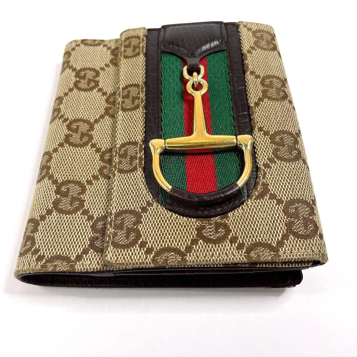 Gucci Horsebit GG Canvas Bifold Wallet Brown