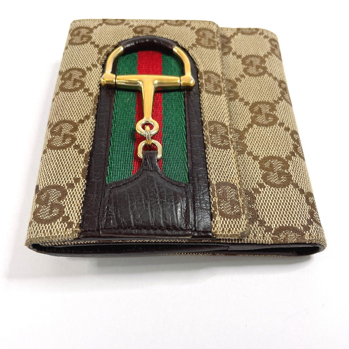 Gucci Horsebit GG Canvas Bifold Wallet Brown