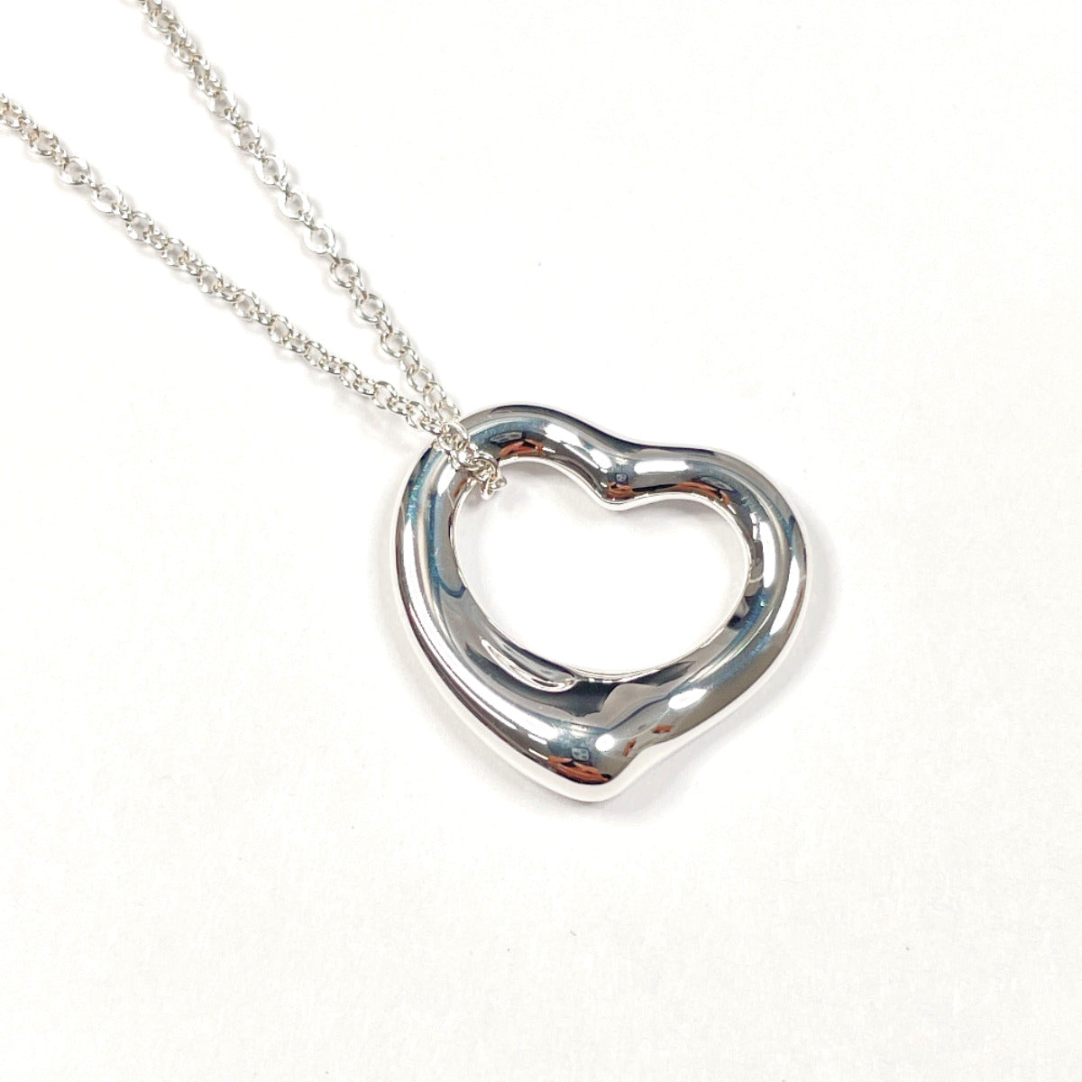 Tiffany & Co Open Heart Elsa Peretti Necklace Silver 925